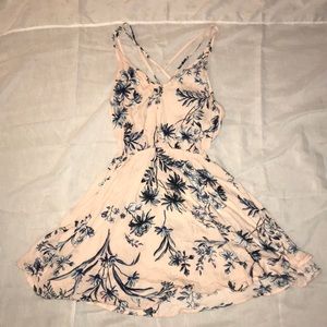 Blush pink floral dress.